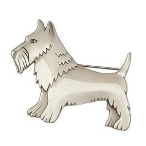 Vintage Silver Terrier Brooch